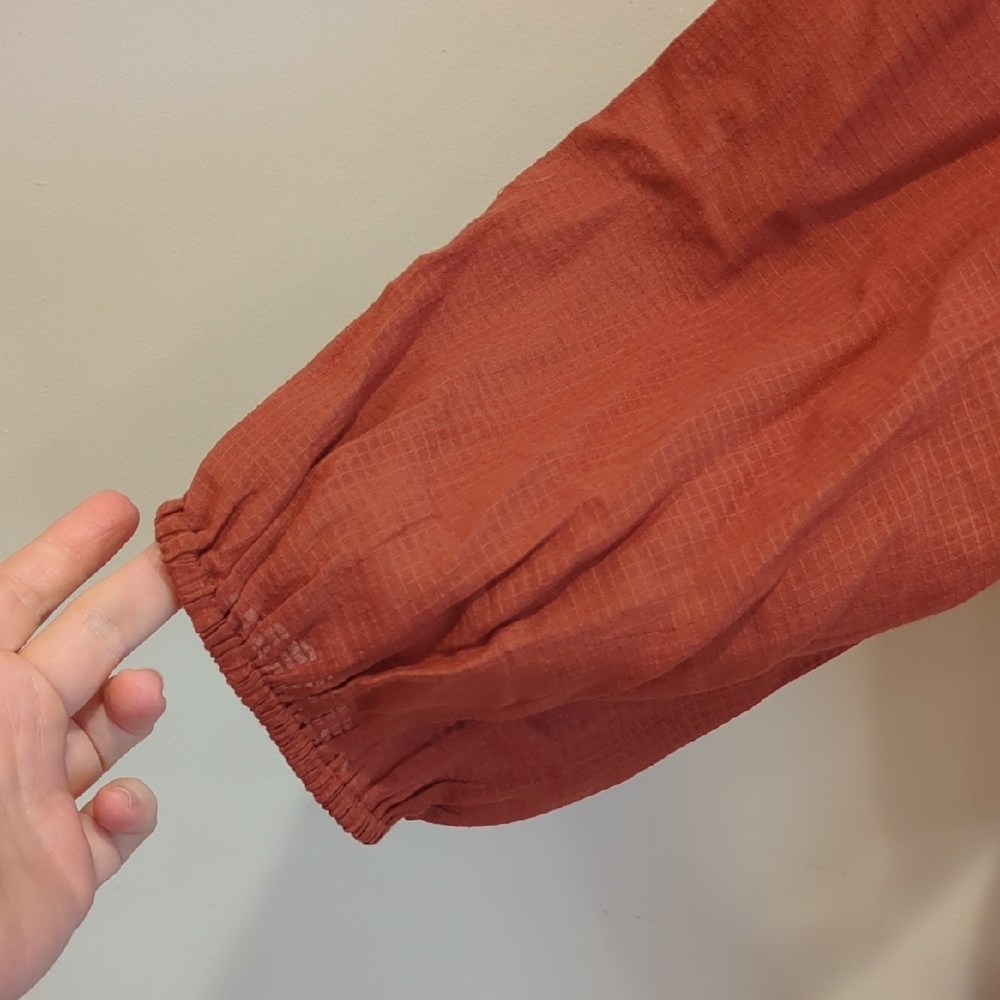 Calypso St. Barth Terracotta Rust Blouse Medium Cotton Boho Prairie Resort NWT - Picture 4 of 6